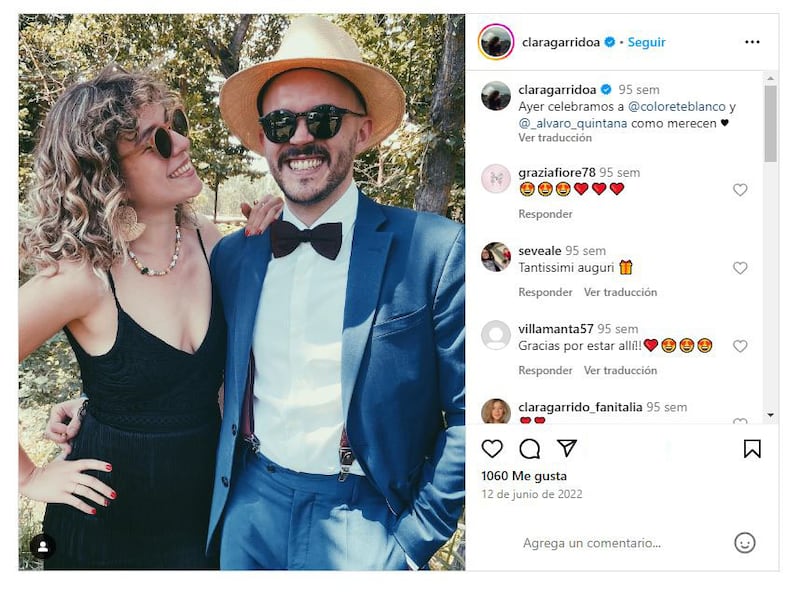 Clara Garrido junto a Nicolás Palacio de Wert