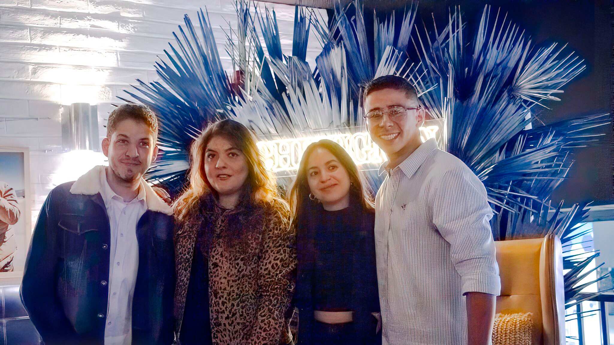 Nicolás Vargas, líder e-commerce Ecuador; Pamela Pinilla, comunicadora digital Colombia; Michelle Jácome, jefe de mercadeo Ecuador y Juan Pablo Ruiz, líder de e-commerce Colombia. Foto: cortesía.