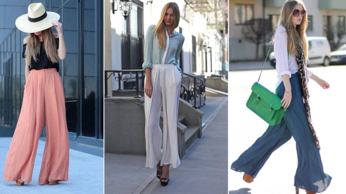 Los pantalones palazzo con plataformas