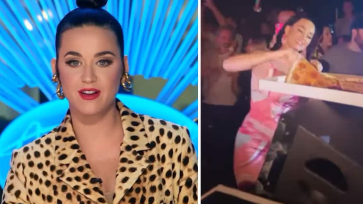 Katy Perry "alimentó" a sus fans con pedazos de pizza que les lanzó