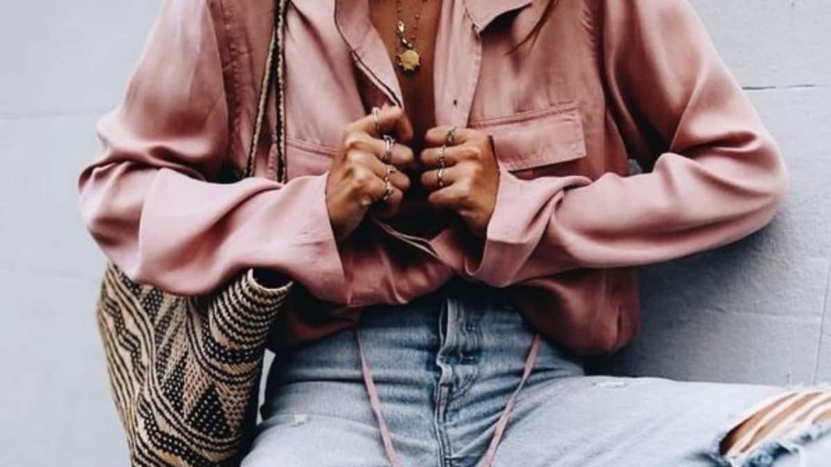 Jeans concamisas satinadas