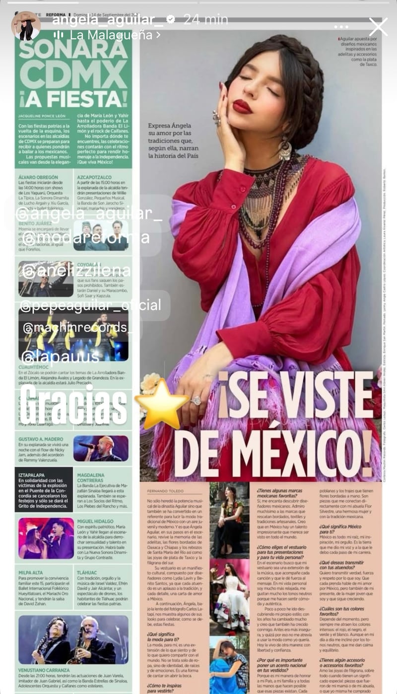 Ángela Aguilar comparte publicación en medio del cumpleaños de Inti