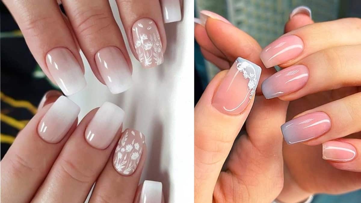 Uñas ombré tonos nude