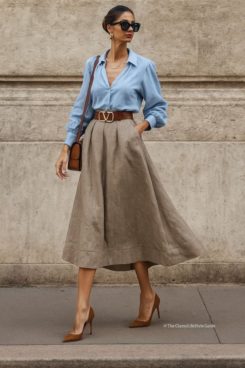 5 looks para llevar faldas largas después de los 40 sin parecer anticuada