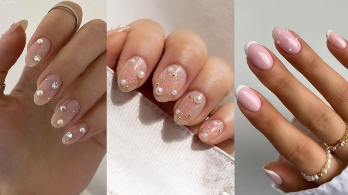 Uñas con miniperlas