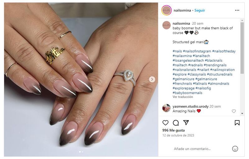 Las uñas baby boomer de colores son perfectas para la primavera-verano