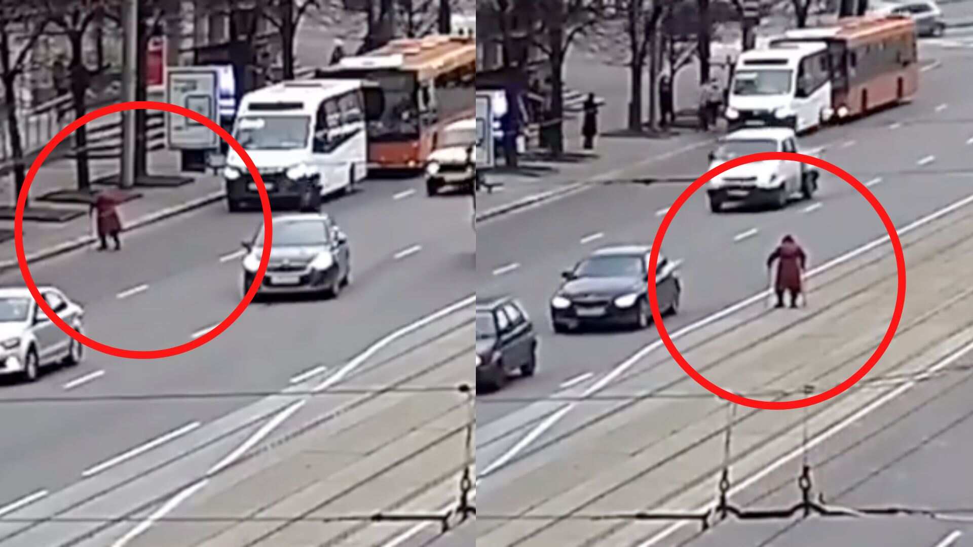 abuela cruzando calle rusia