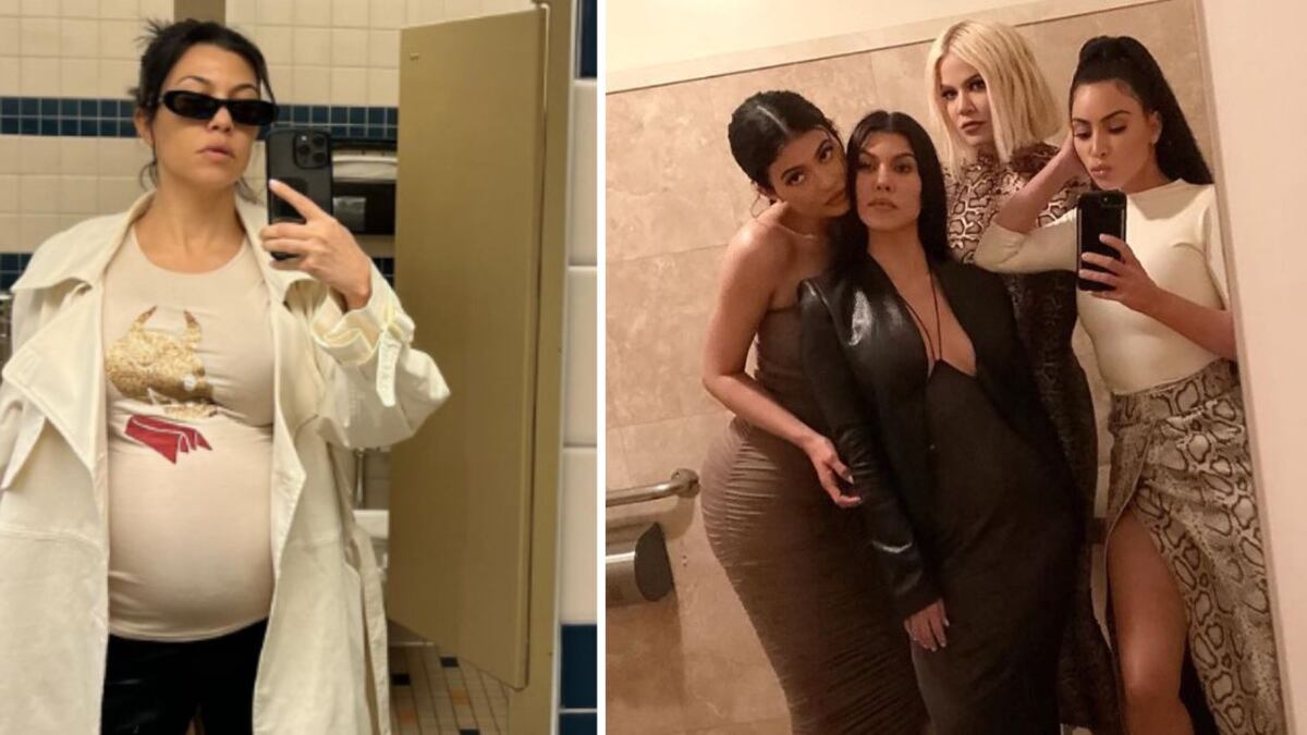 Kourtney Kardashian looks embarazo