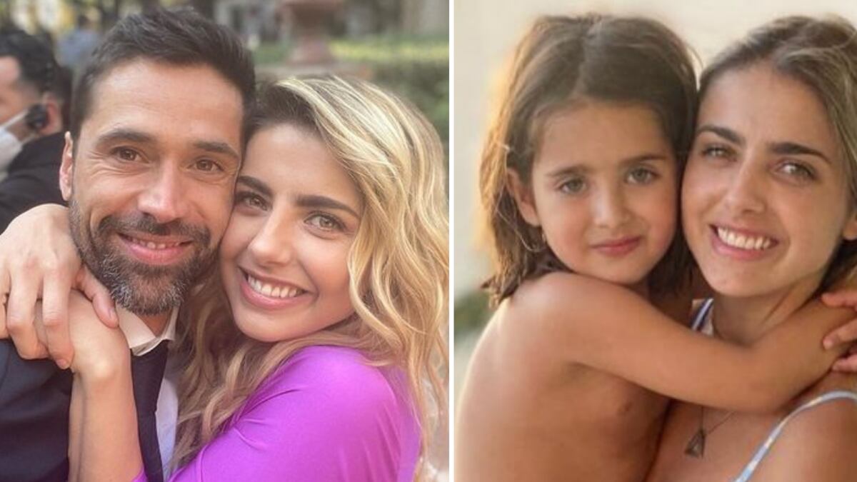 Michelle Renaud con Matías Novoa y su hijo