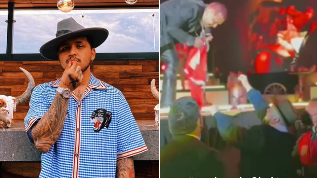 Christian Nodal le cantó a un fan que sufrió un accidente