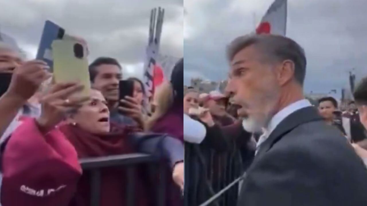 Sergio Mayer fue confrontado por seguidores de Morena afuera de San Lázaro.