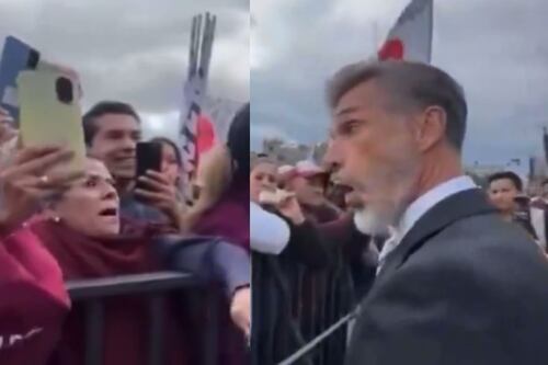 “Oportunista, traidor” increpan a Sergio Mayer en la toma de protesta de Claudia Sheinbaum