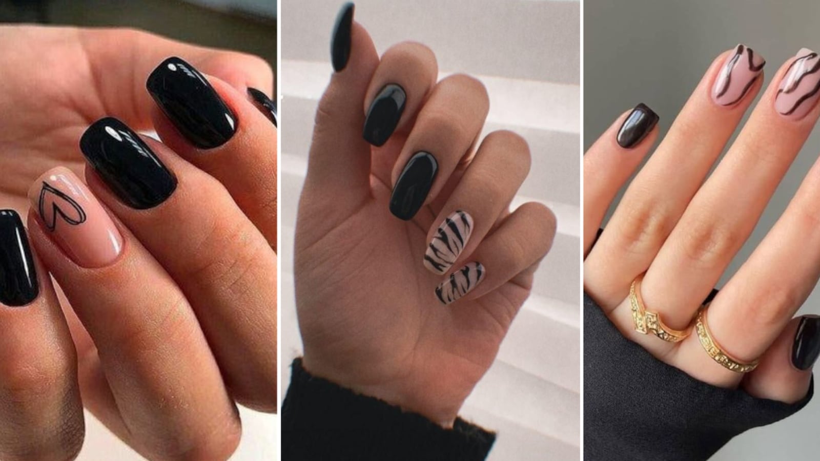 Uñas negras elegantes