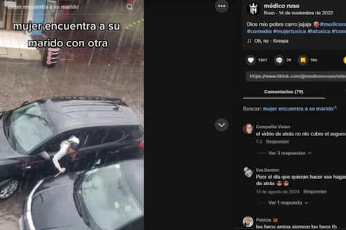 VIDEO: mujer descubre infidelidad de su esposo y le destroza el automóvil