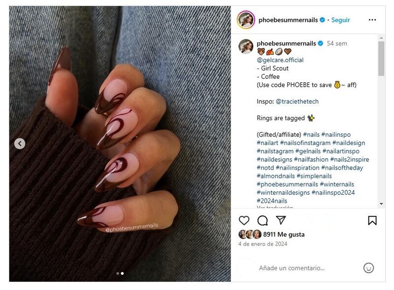 Las uñas 'cherry chocolate' son la última tendencia en manicura impuesta por Jennifer Lopez