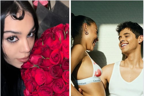 “Bien corriente”, critican a Danna Paola por compartir foto topless junto a su novio