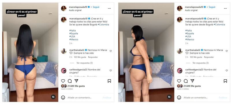 Marcela Posada está muy contenta con su nueva silueta y lo demostró con su último posado en bikini
