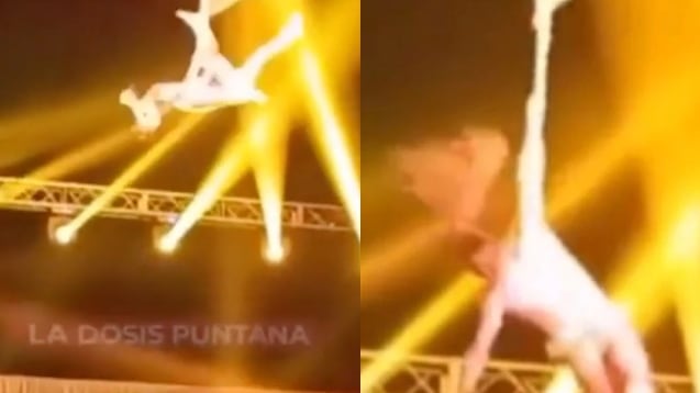 Acróbata brasileño sufrió una fuerte caída durante un espectáculo en Argentina.