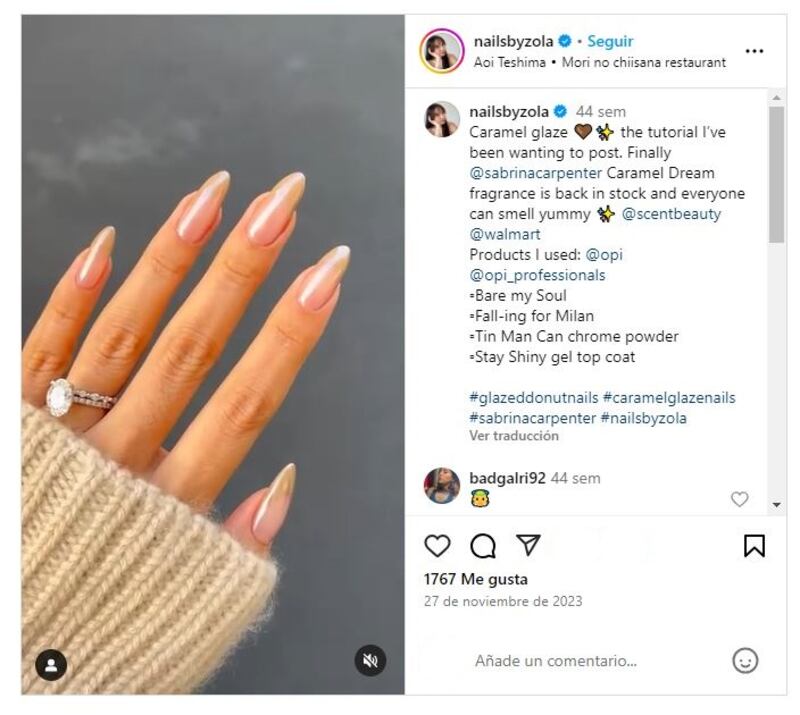 Las uñas caramelo son ideales para lucir en otoño-invierno