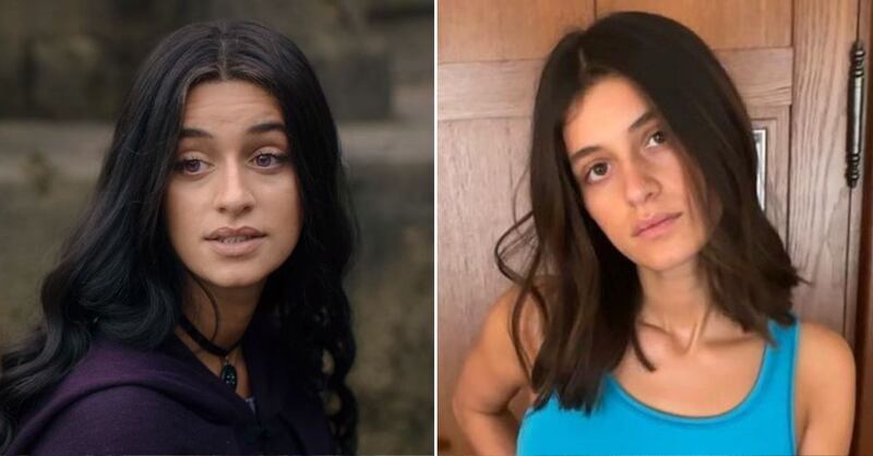 Anya Chalotra en la tercera temporada de 'The Witcher' y en la vida real