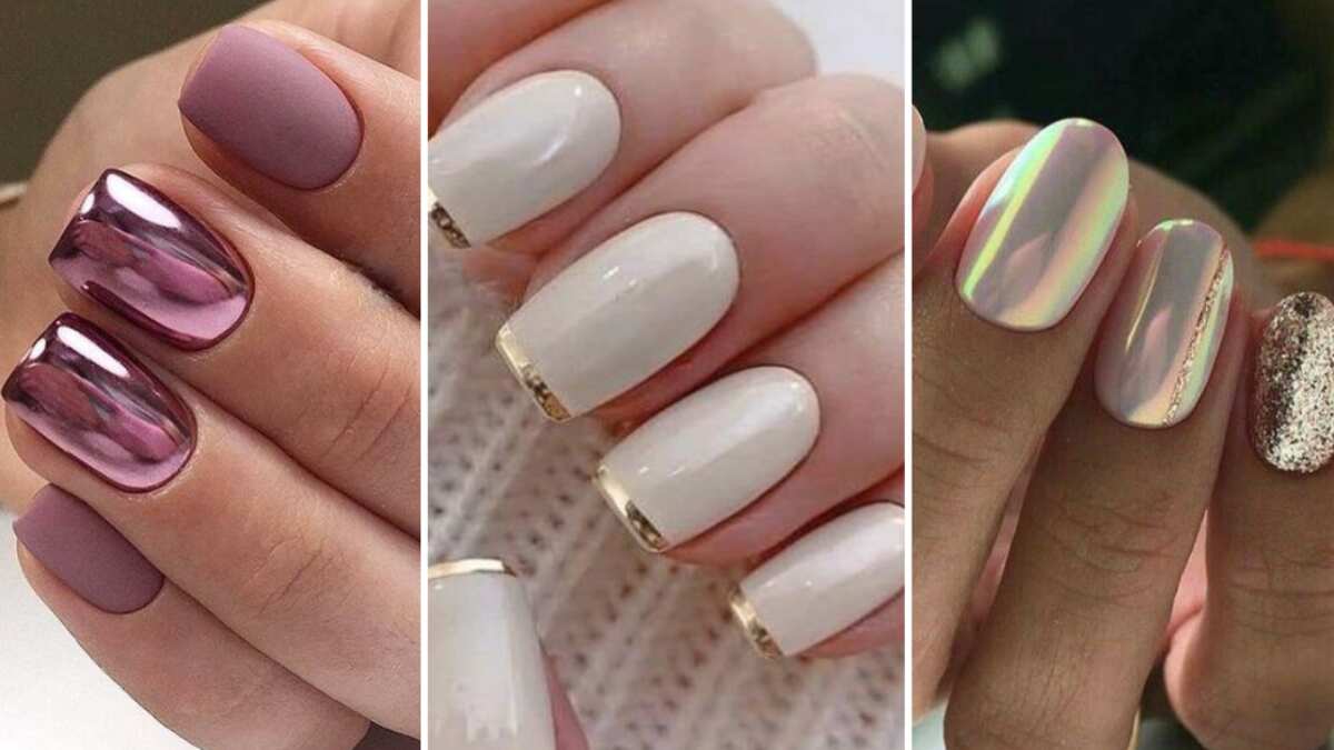 Diseños de uñas efecto espejo