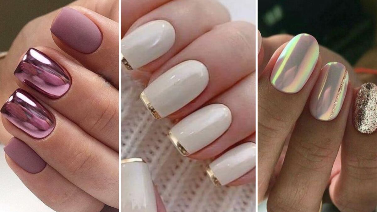 Diseños de uñas efecto espejo