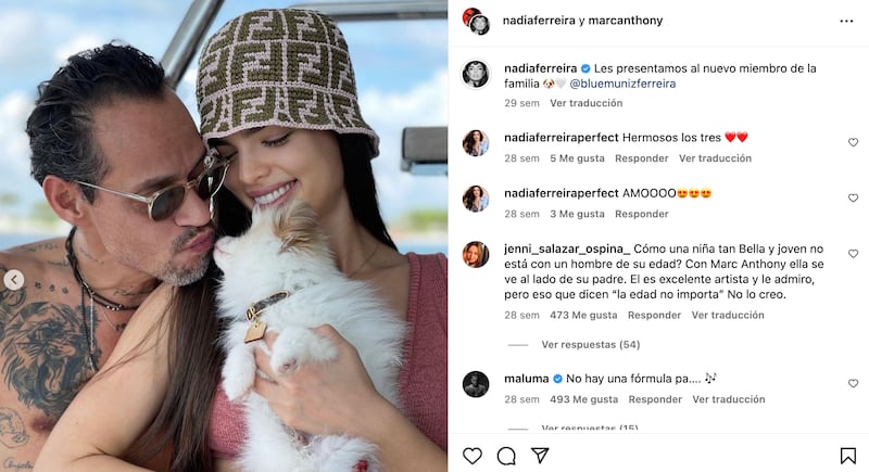 La modelo ha mostrado en distintas ocasiones a través de su cuenta de Instagram looks con piezas Fendi, desde un ‘bucket hat’ donde aparece junto a Marc Anthony