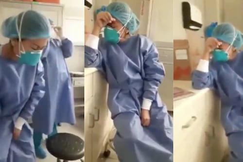 Enfermera explota en llanto al saber que tiene Covid-19