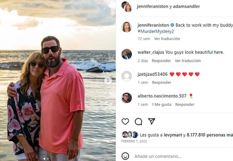 Adam Sandler y Jennifer Aniston amistad
