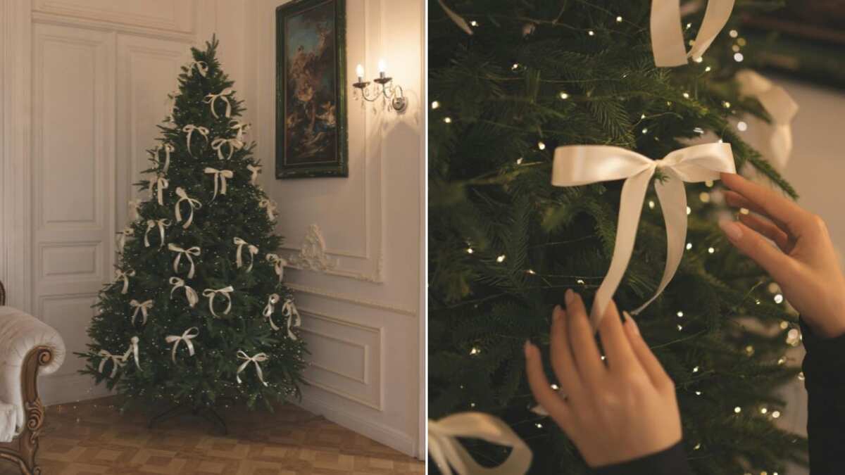 El árbol de Navidad se adorna con lazos este 2024