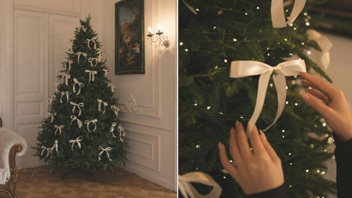 El árbol de Navidad se adorna con lazos este 2024