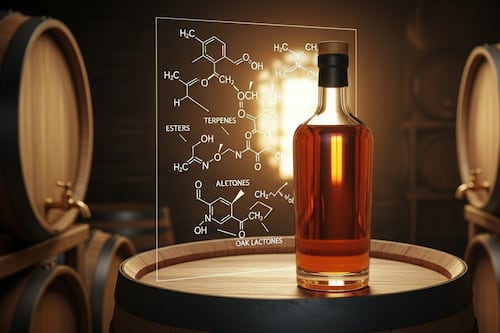 La química detrás del éxito: Nueve años de añejamiento en roble y la fórmula que elevó al pisco chileno a la élite global