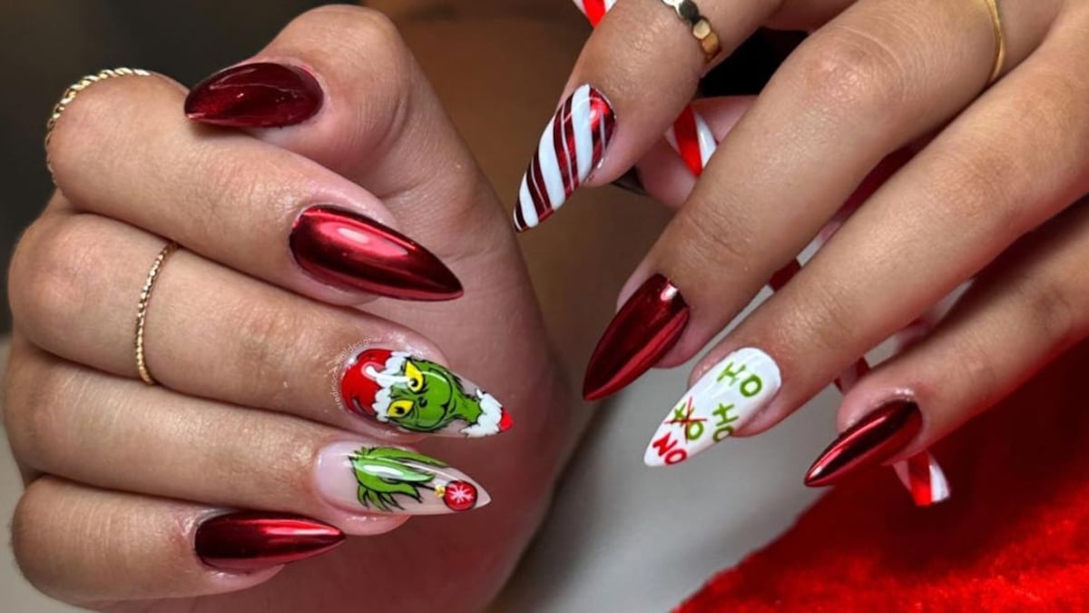 Las manicuras inspiradas por 'El Grinch' estarán muy de moda durante la Navidad 2024