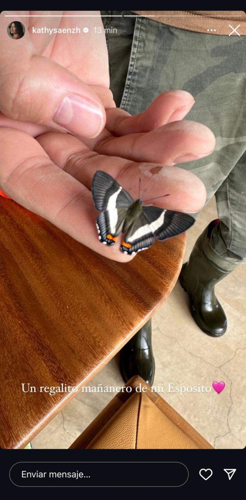 Sebastián Martínez sorprendió con regalo mañanero a Kathy Sáenz en su finca a las afueras de Bogotá