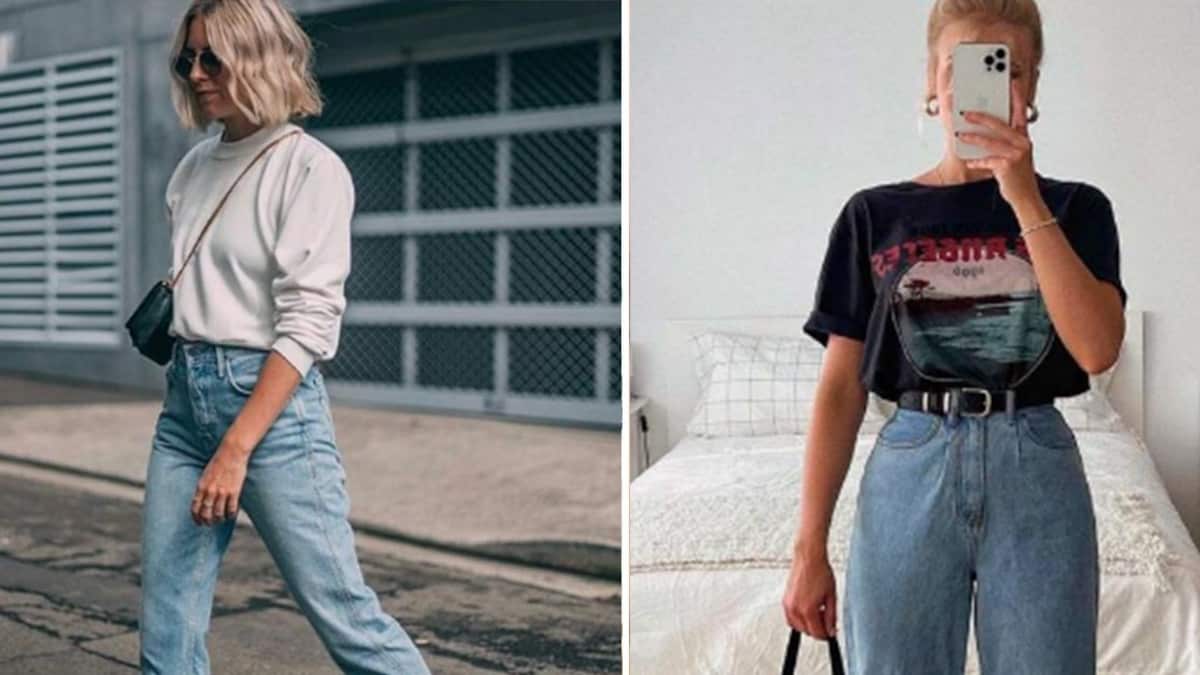 Moda mom jeans y tenis