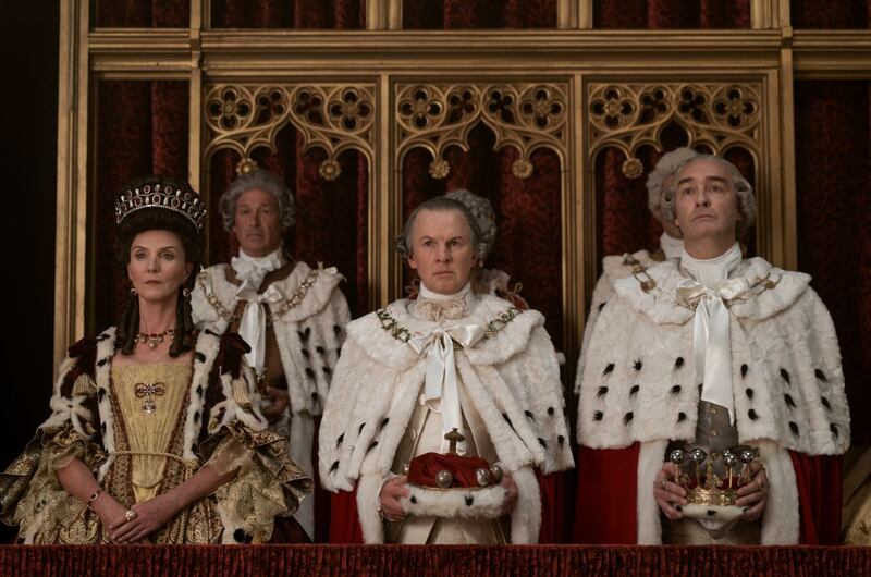 Michelle Fairley, Richard Cunningham y Neil Edmonden 'Queen Charlotte'