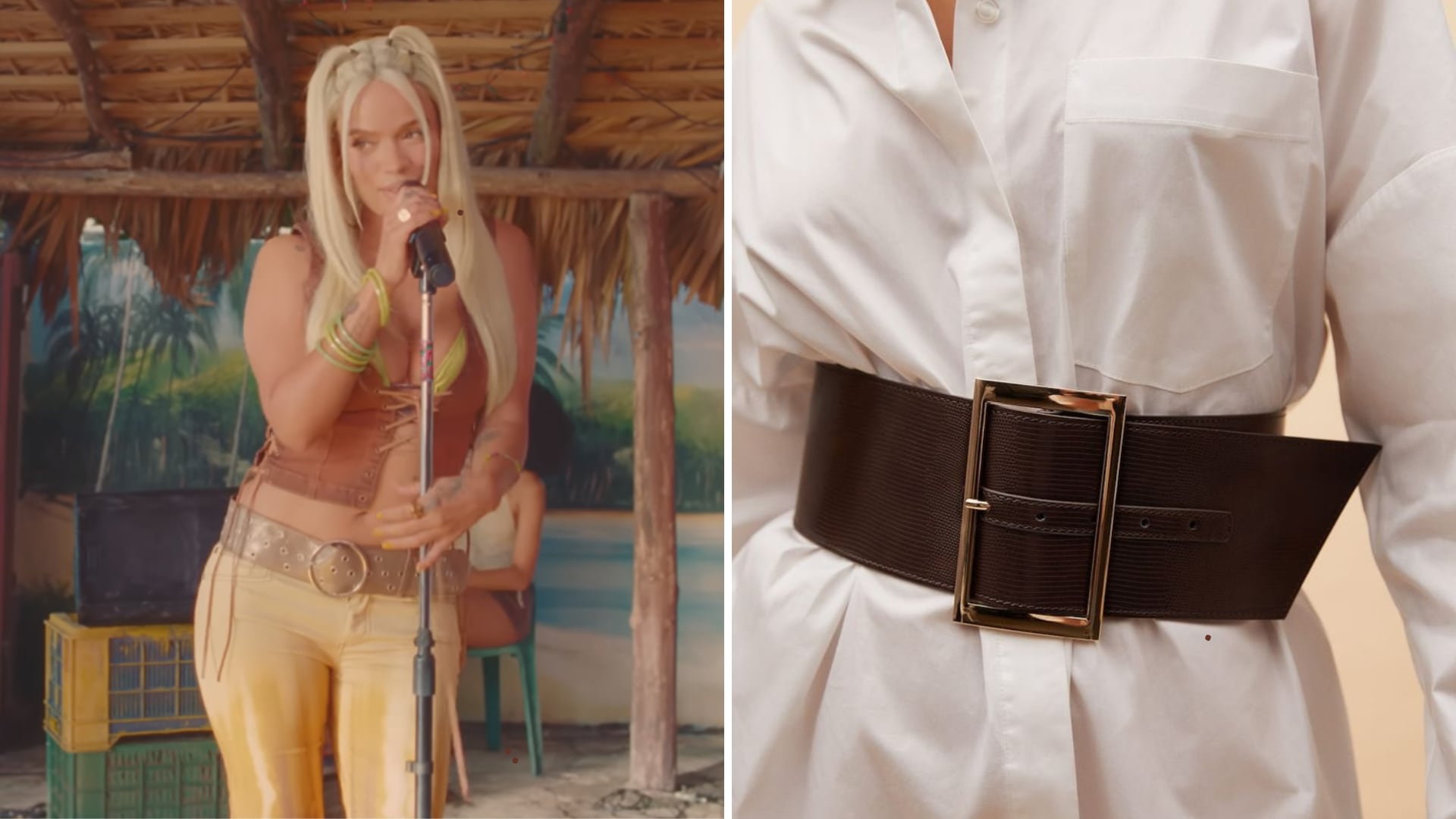 Karol G lanza nuevo video y promete poner en tendencia los cinturones anchos, ya sea a la cadera o cintura.