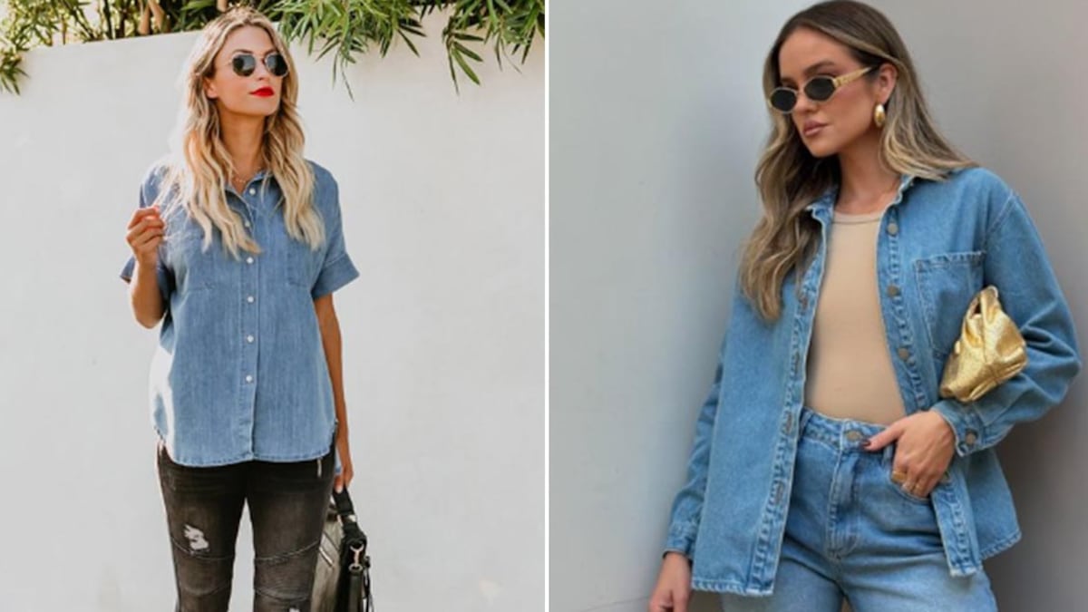 Moda camisa de mezclilla