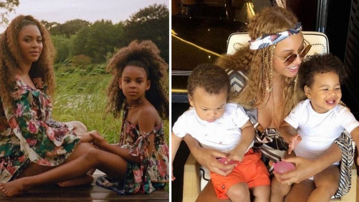Beyoncé se mostró sin maquillaje y sin arreglar al lado de sus hijos