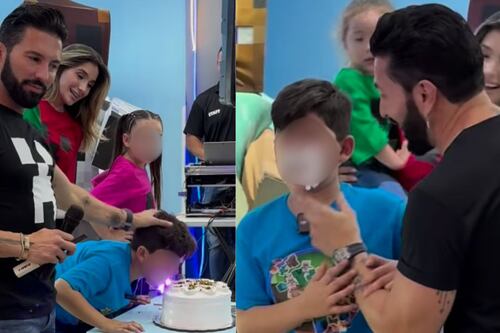 Poncho de Nigris hace llorar a su hijo tras empujarlo contra su pastel y lo tunden en redes