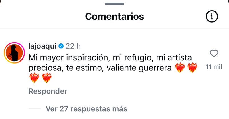 Emiliano Agilar comenta una publivaión de Cazzu.