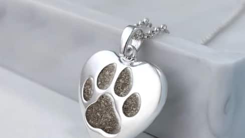 Joya con cenizas de mascota