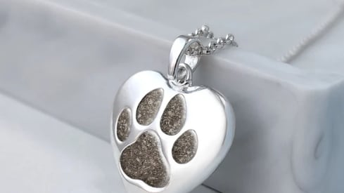 Joya con cenizas de mascota