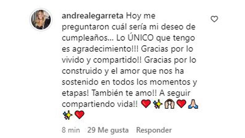 La respuesta de Andrea Legarreta al mensaje de cumpleaños de Erik Rubín