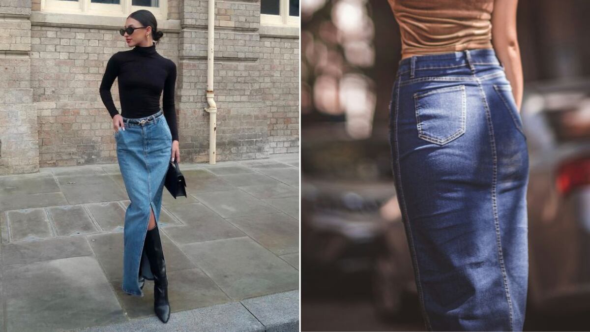 La falda larga de mezclilla es una de las prendas más versátiles y cómodas
