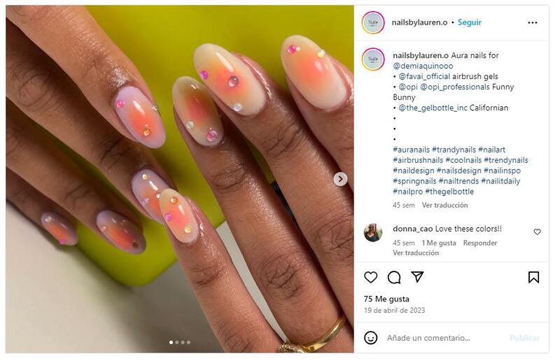 Las uñas aura son una de las tendencias más 'chic' en cuanto a manicura actualmente