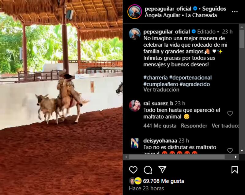 Pepe Aguilar fue criticado por su video en Instagram
