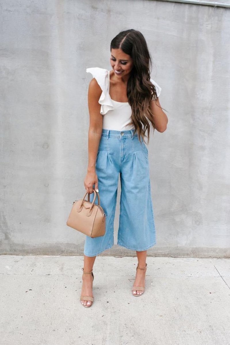 Así es como puedes llevar pantalones culotte de forma elegante