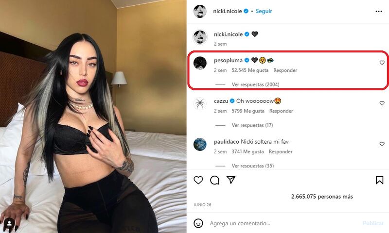 Peso Pluma Nicki Nicole Instagram