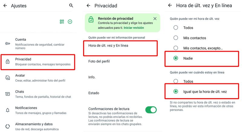 Paso a paso para evitar aparecer “en línea” en WhatsApp